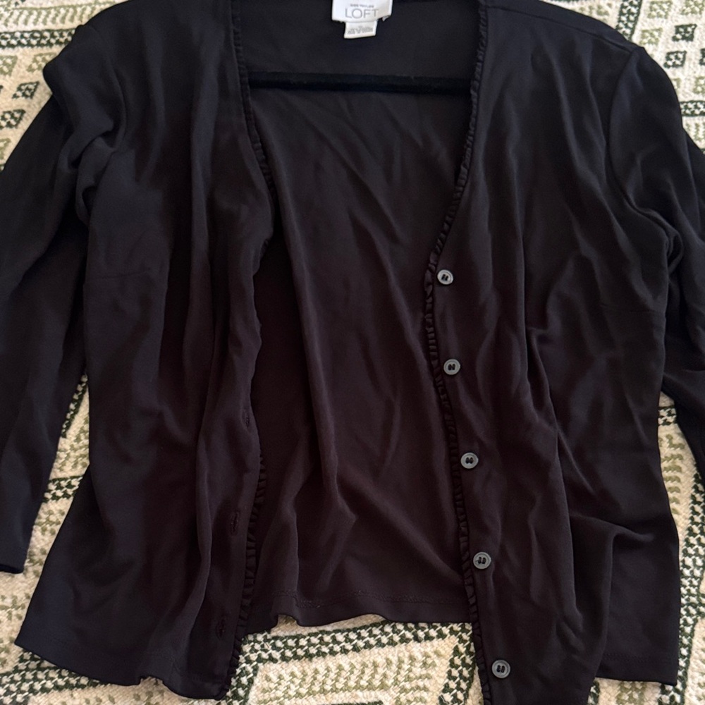 LOFT Black Cardigan Sweater - Picture 4 of 7